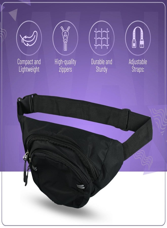 UMANIÂ® Waist Bag for Men Fanny Pack for Women Fanny Pack for Men Waist Bag for Waist Pouch for Boys for Girls Fanny Bag (WB-Black Bag MMT) - Image 4